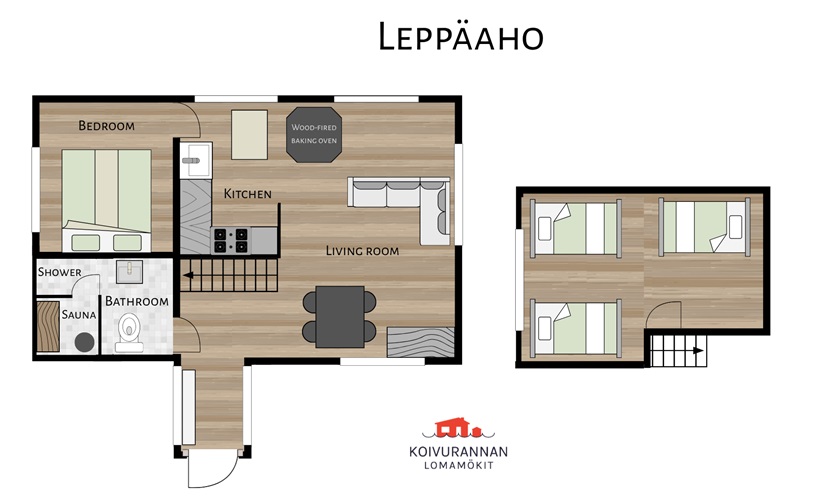 Leppäaho mökin pohjapiirros
